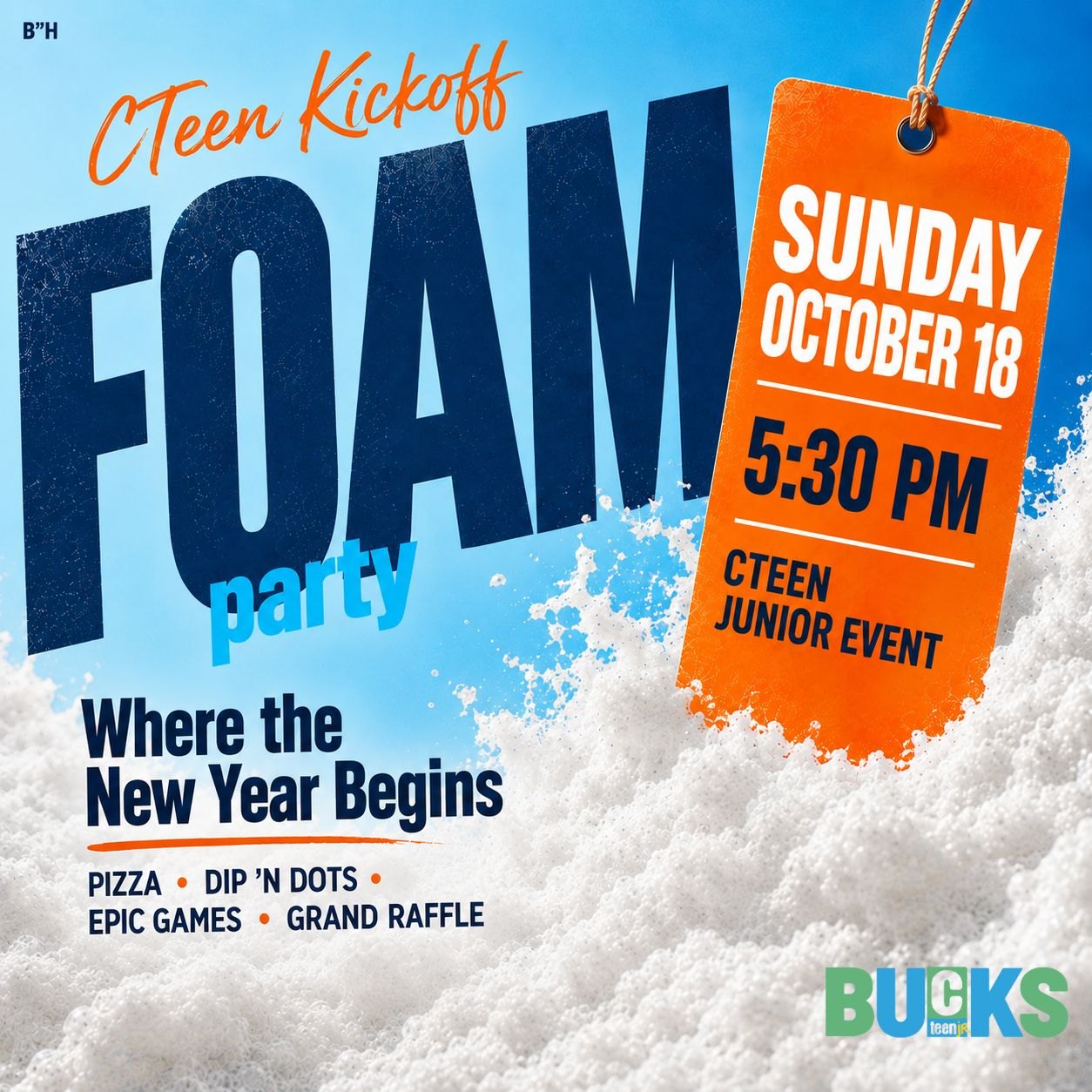 CTeen Jr. Kickoff Foam Party event graphic